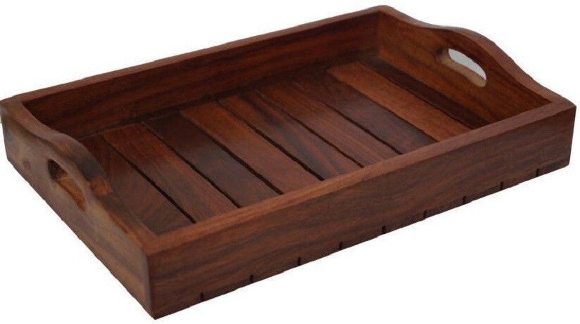 Wooden Hand Crafted Fruit Serving Tray For Dining Table Tray-image-44