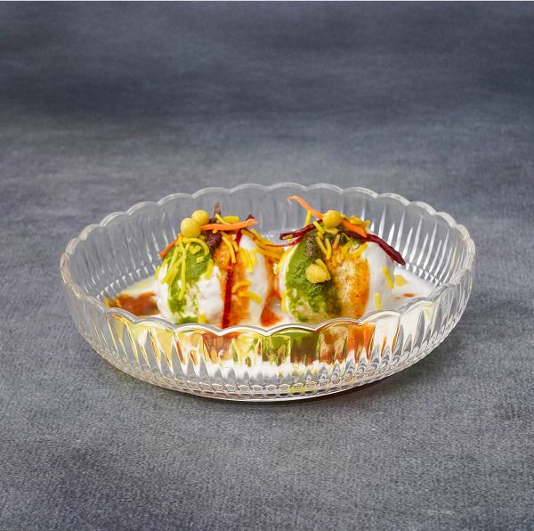300ml Small Beautiful Crystal Round Glass Dish Plate for Serving Tray-image-4