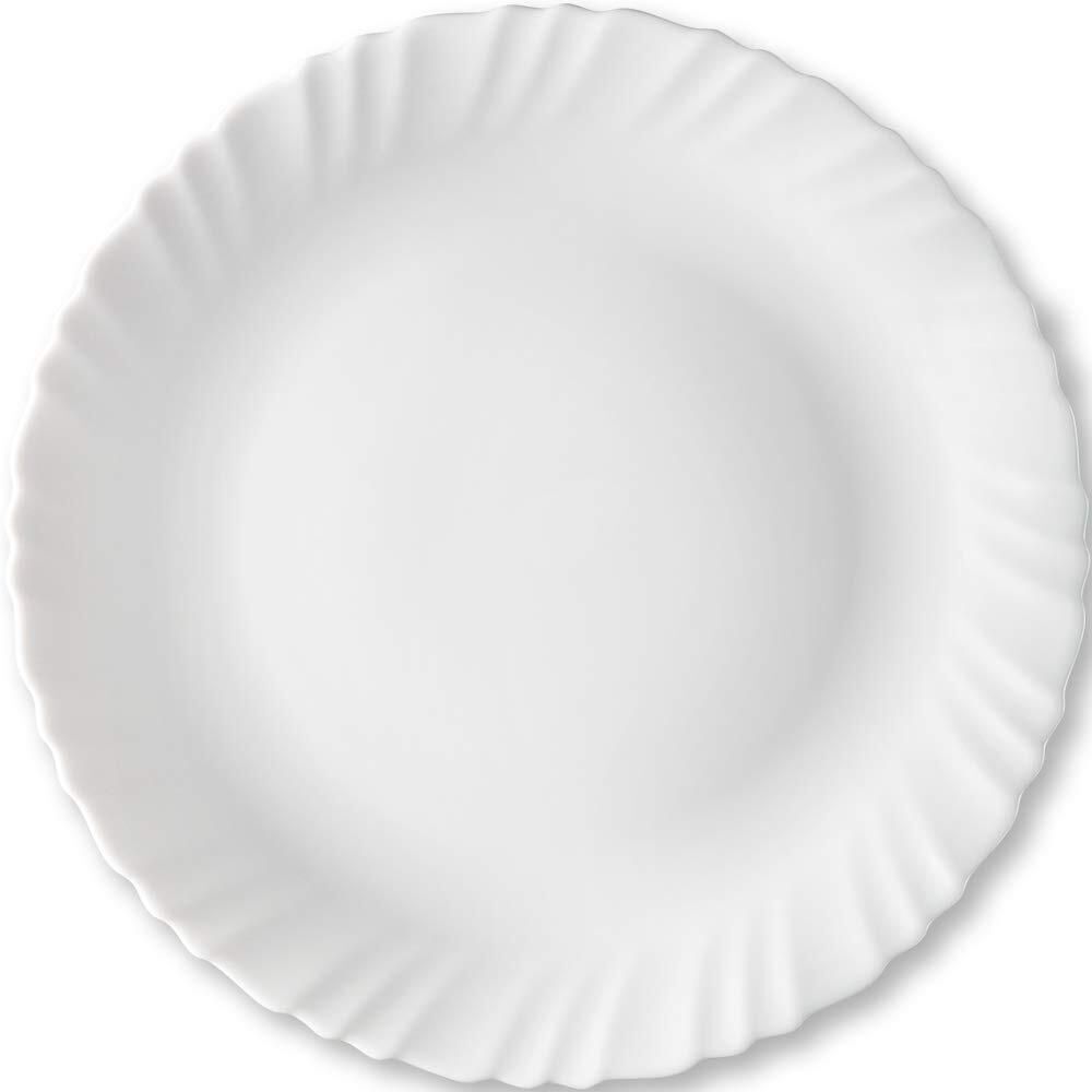 homensk Diva Plainware Opalware Glass full Plate (11 inch, White) Set of 6_NewR42 Dinner Plate-picture-15