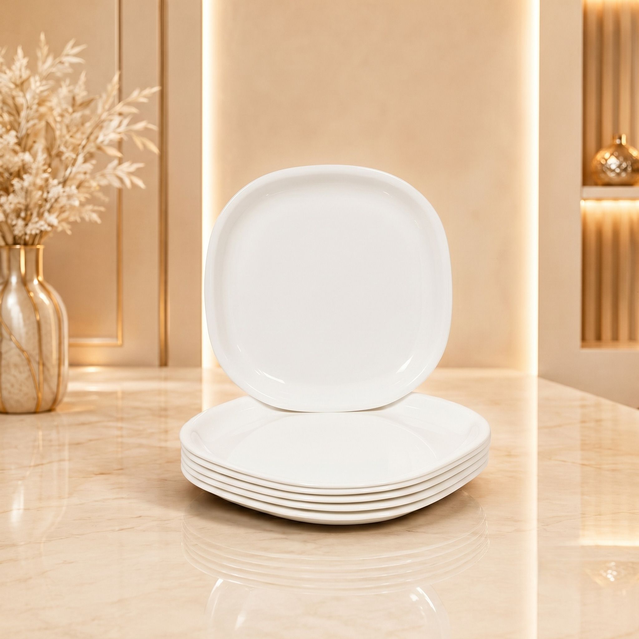 gulaab by gpe Square Plastic Plate 8 Inch Strong and Reusable Rice Plates-picture-15