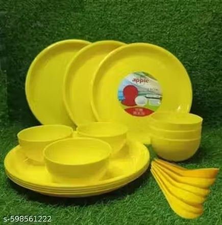 jay plastic dinner set yellow 18 picec Dinner Plate-picture-27
