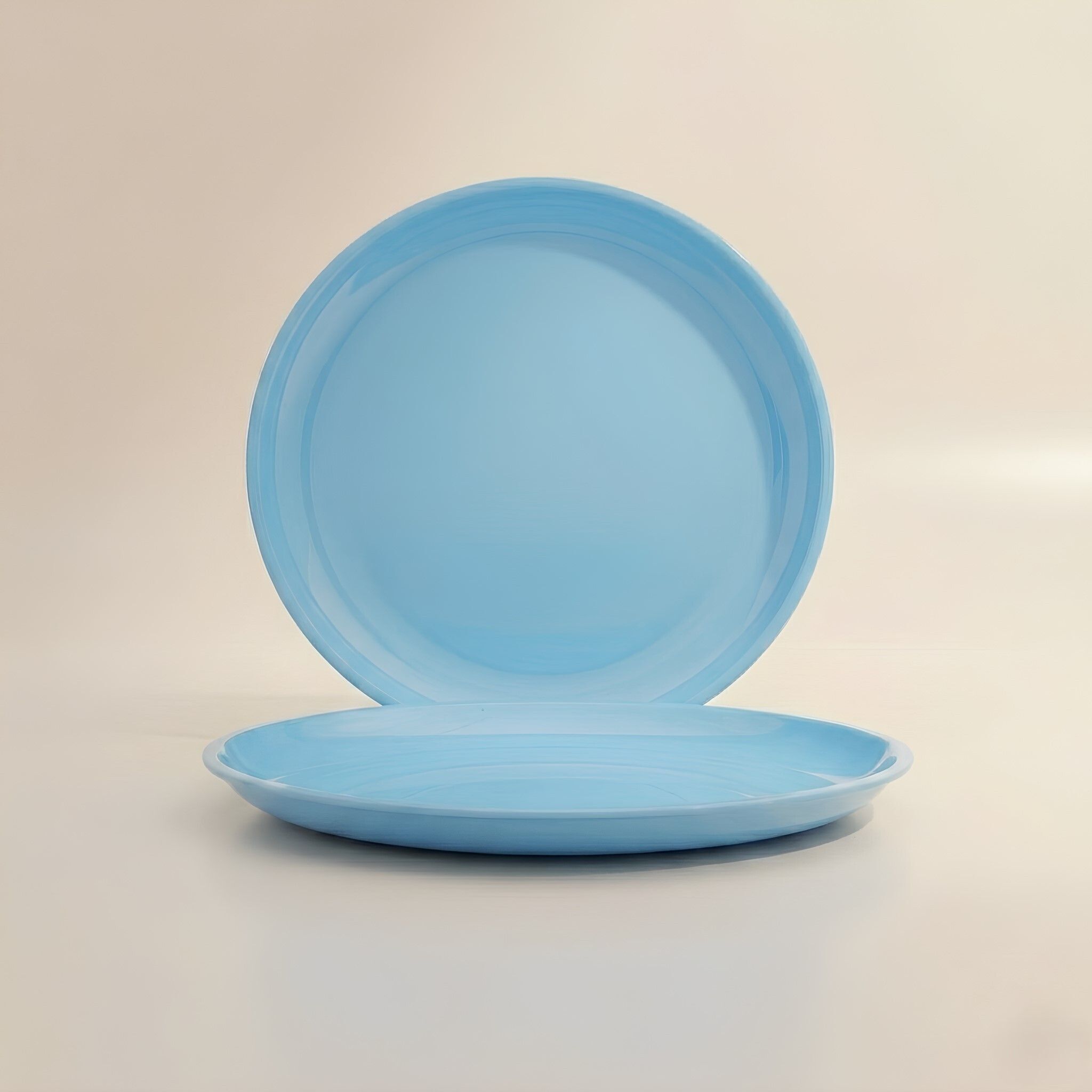 Sky Blue 11 Inch Round Plastic Dinner Plate-image-36
