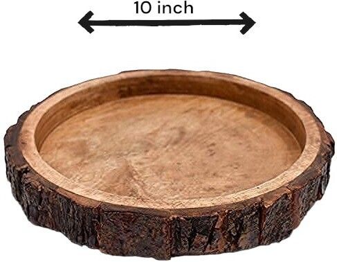 Round Sheesham Pakka Wood Handmade & Handcrafted Wooden Serving Tray (26 x 26 x 3.5 Inches) Multipurpose Wooden Tray/Serving Trays/Home Décor/Gift Items Handcrafted Tray-image-29