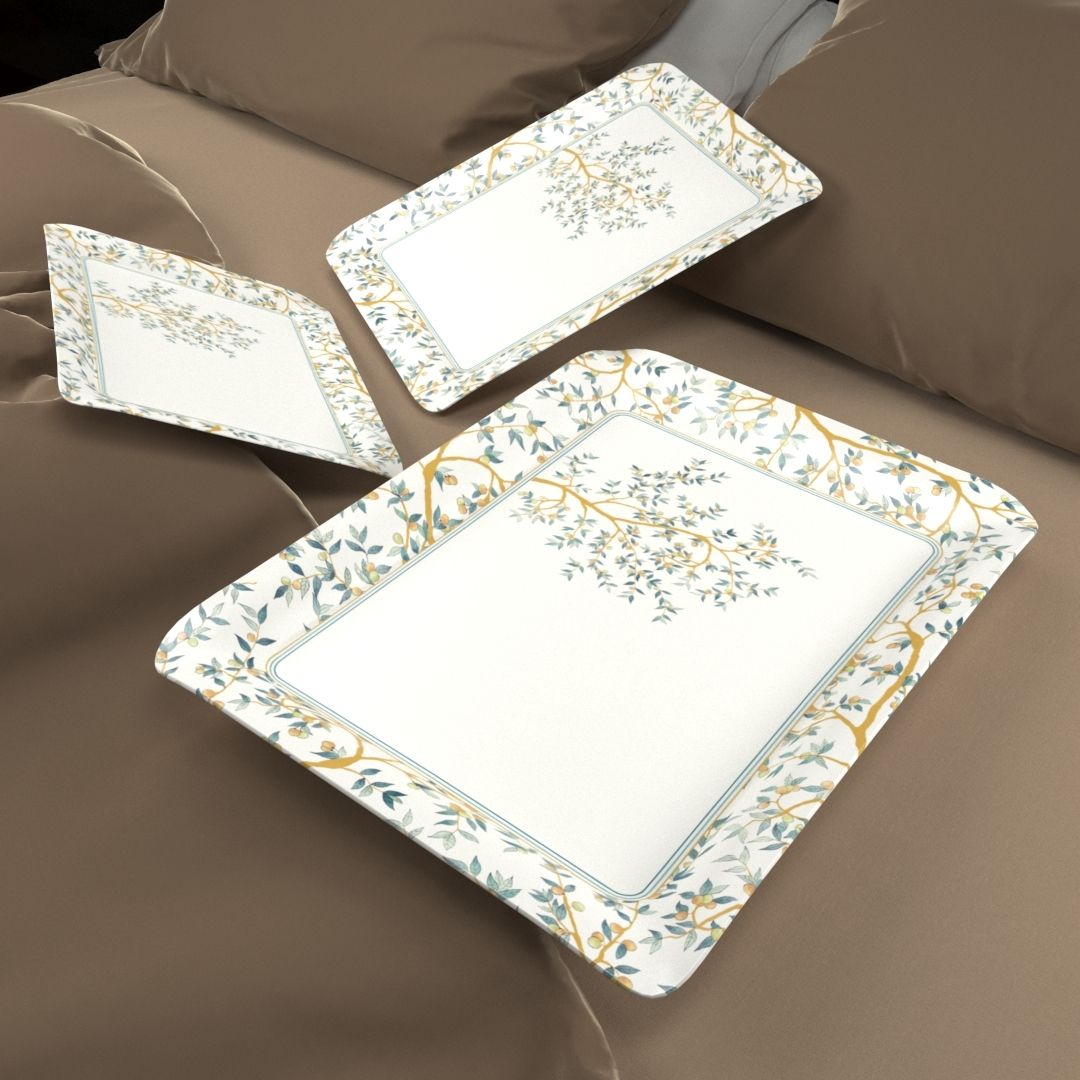 Valencia Beyla Melamine Serving Medley with Handles for Home or Cafe, Tray Tray-image-39