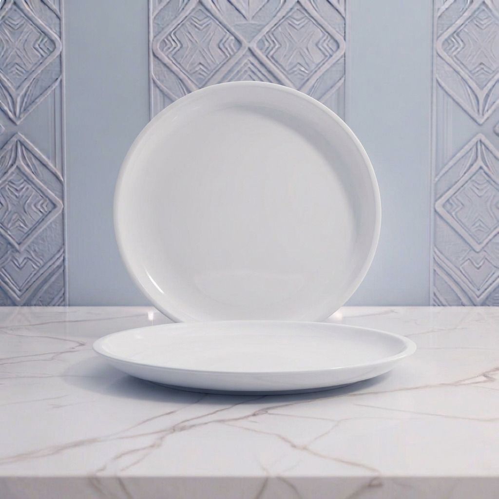 Food Grade White Round Plastic Full Plate 11 Inch Dinner Plate-image-46