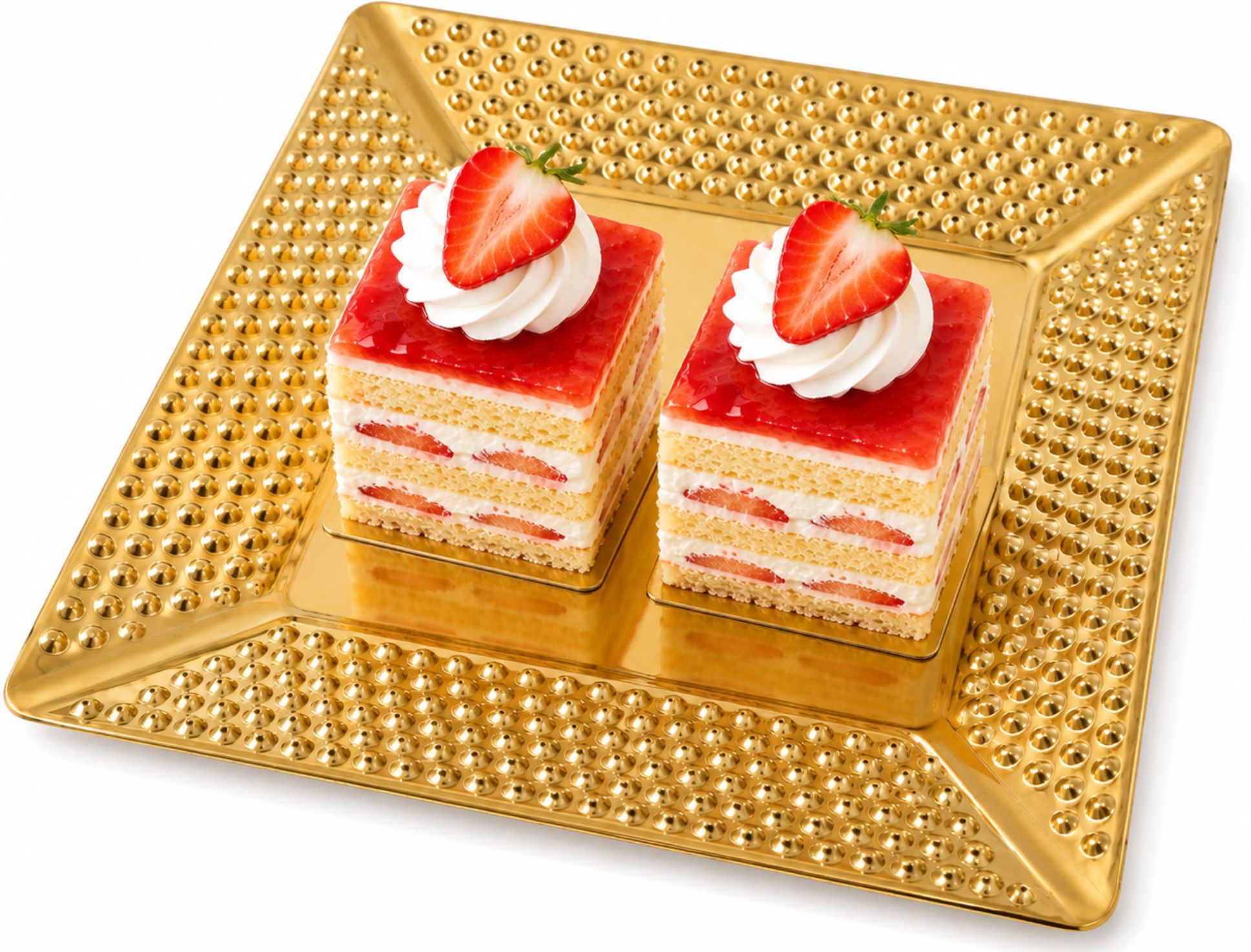 valajogi Gold Stainless Steel Square Serving Platter for Cake Dessert & Snack Dinner Dish Tray-picture-18
