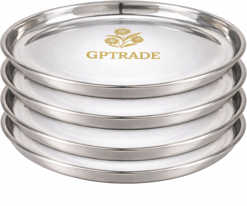 Dinner Set | 4 Plates| permanent laser printed Thali Set for Home Dinner Plate-image-26