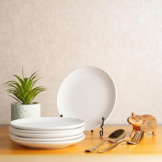 Handmade White Marble Matte Dinner Plate 10" inch White_New Dinner Plate-image-16
