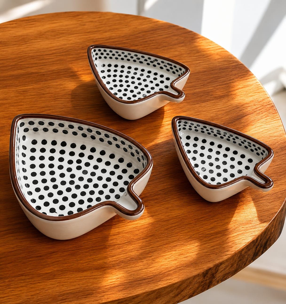 Black dotted leaf set_03 Chip & Dip Tray-image-26