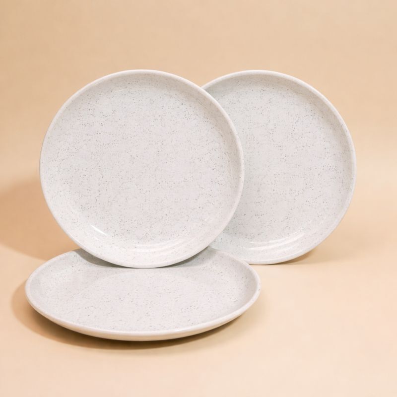 gepenterprises White Stone Finish Round Elegant & Durable Tableware for Daily Use Dinner Plate-picture-39