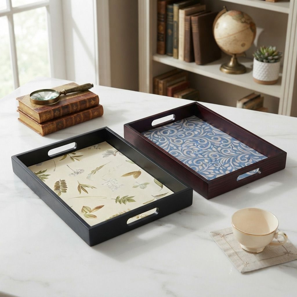 angira handicrafts Elegent Wooden serving tray AHS-4SER.TRAY03 Chip & Dip Tray-picture-20