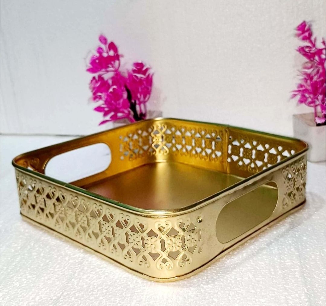 Decorative metal silver planting Tray-image-2