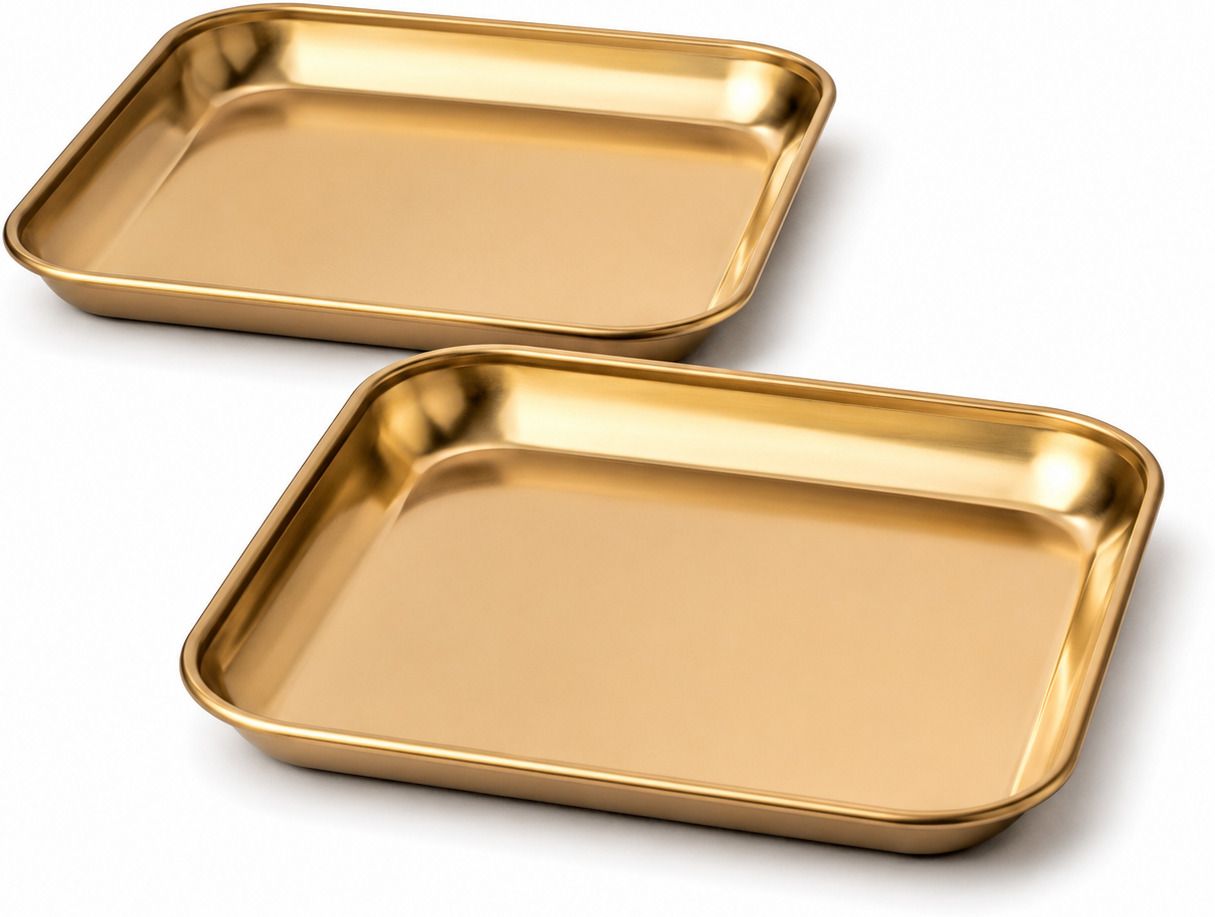 Gold Square Dessert Dish for Snacks, Desserts, Fruits, Dry Fruits & Table Décor Chutney Plate-image-47