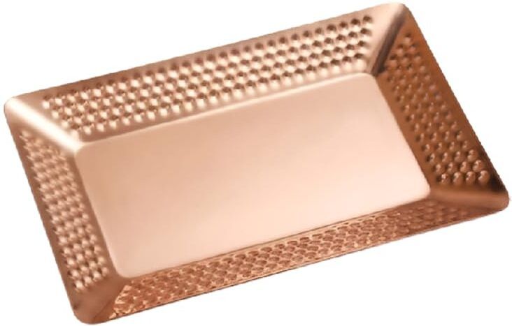 Rose Gold Rectangle Serving Tray for Snacks, Tea, Coffee, Dry Fruits, Cookies Tray-image-22