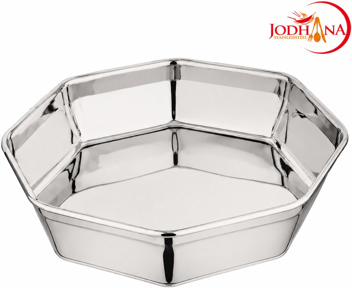 Steel 8-Sided Serving plate for Chat, Nasta, Dahi Bade, Momo, Munchurian Chip & Dip Tray-image-21