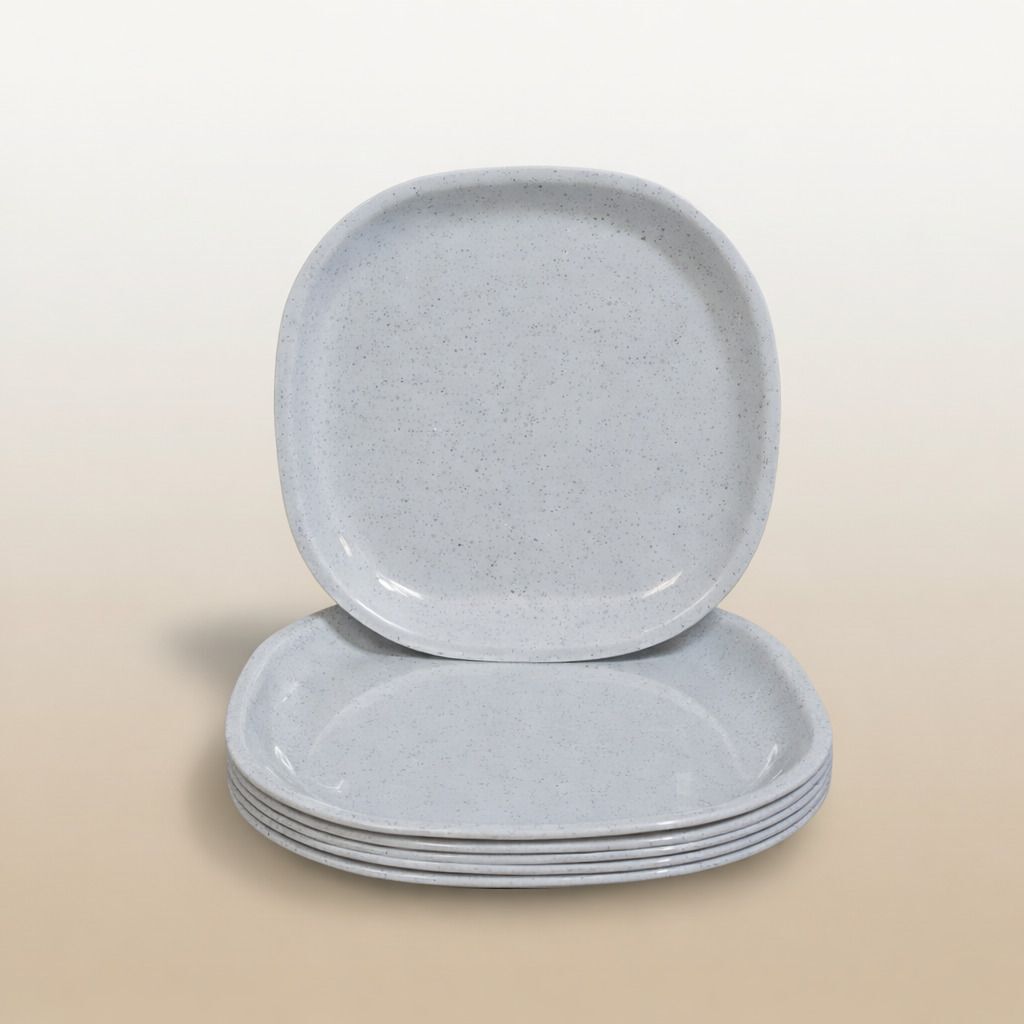 White Stone Finish Square Lightweight | Daily Use Dining & Gifting | Dinner Plate-image-20
