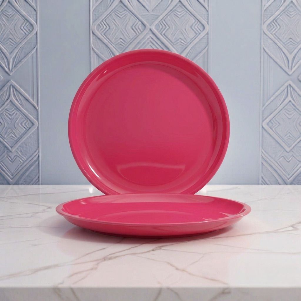 Food Grade Pink Round Plastic Full Plate 11 Inch Dinner Plate-image-23