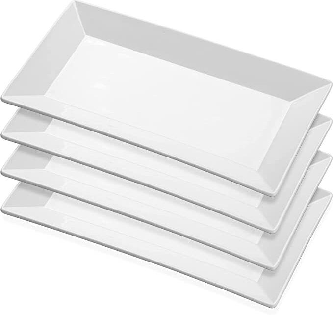 Premium Rectangular Serving Platters Trays for Party Food Appetizer Snack Salads Tray-image-0