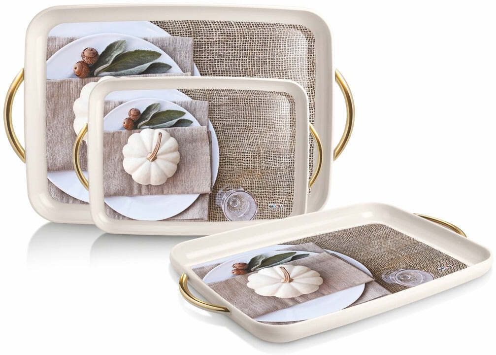 Serving Tray Set With Durable Handle For Home,Kitchen,Office Big,Medium,Small Tray-image-28