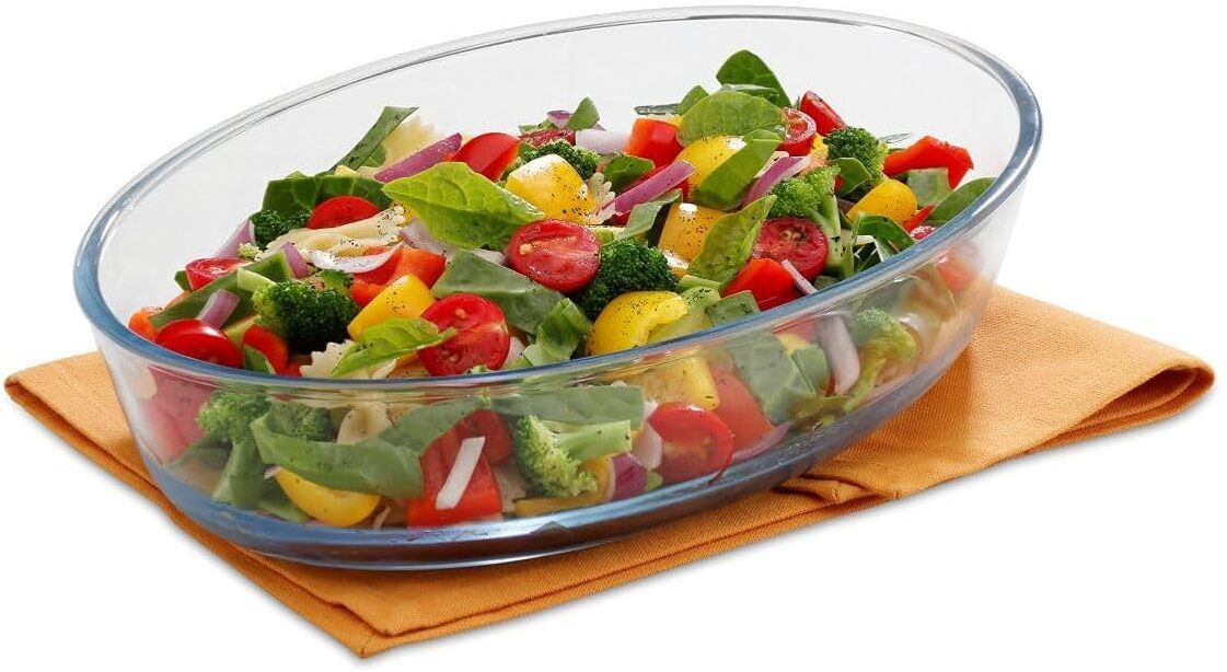 Ovensafe Oval Borosilicate Glass Dish, 1 Piece, 1500 ml, Transparent Bowl, Dish, Fries Basket, Gravy Boat, Taco Holder Serving Set-image-4