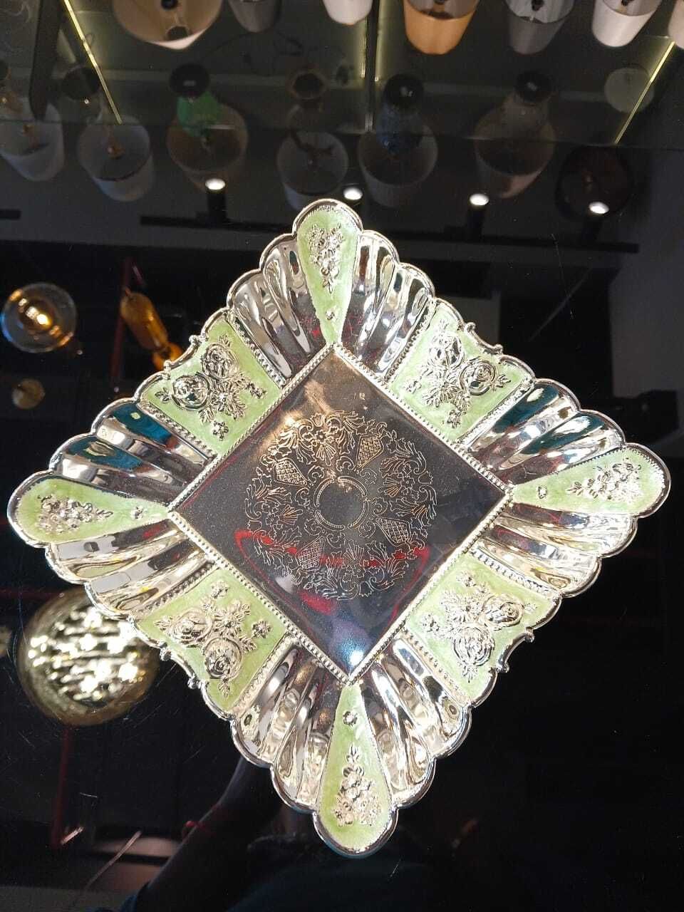 Elegant Metal Dry Fruit Serving Tray for Dining Table and Home Decor Tray-image-35