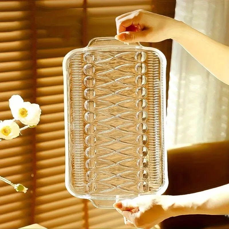 Decorative 15 inch Crystal Clear Glass Plate- Dining Event, Dinner Parties Butter Dish-image-31