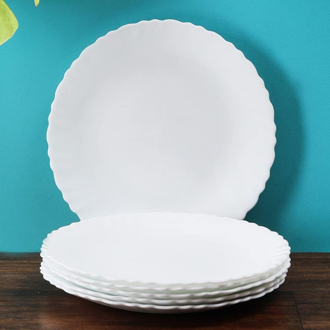 Fluted Large Dinner Plate,OpalGlass, (11 inch, Snow White) Dinner Plate-image-10
