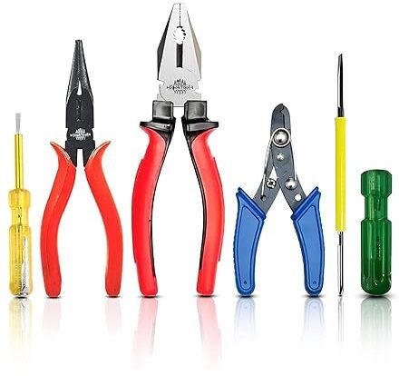 perwal supreme 5Pc Combo, Plier, Wire Stripper , LIne Tester, Nose Plier, 2in1 screwdriver Lineman Plier-picture-26