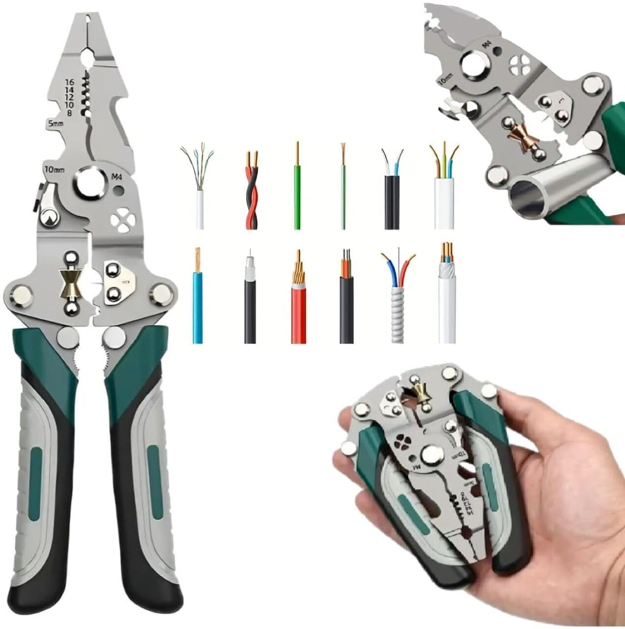 stylembr Multifunctional Foldable Electrical Pliers with Crimper, Cutter & Stripper Multifunctional Foldable Electrical Pliers with Crimper, Cutter & Stripper Wire Cutter-picture-12