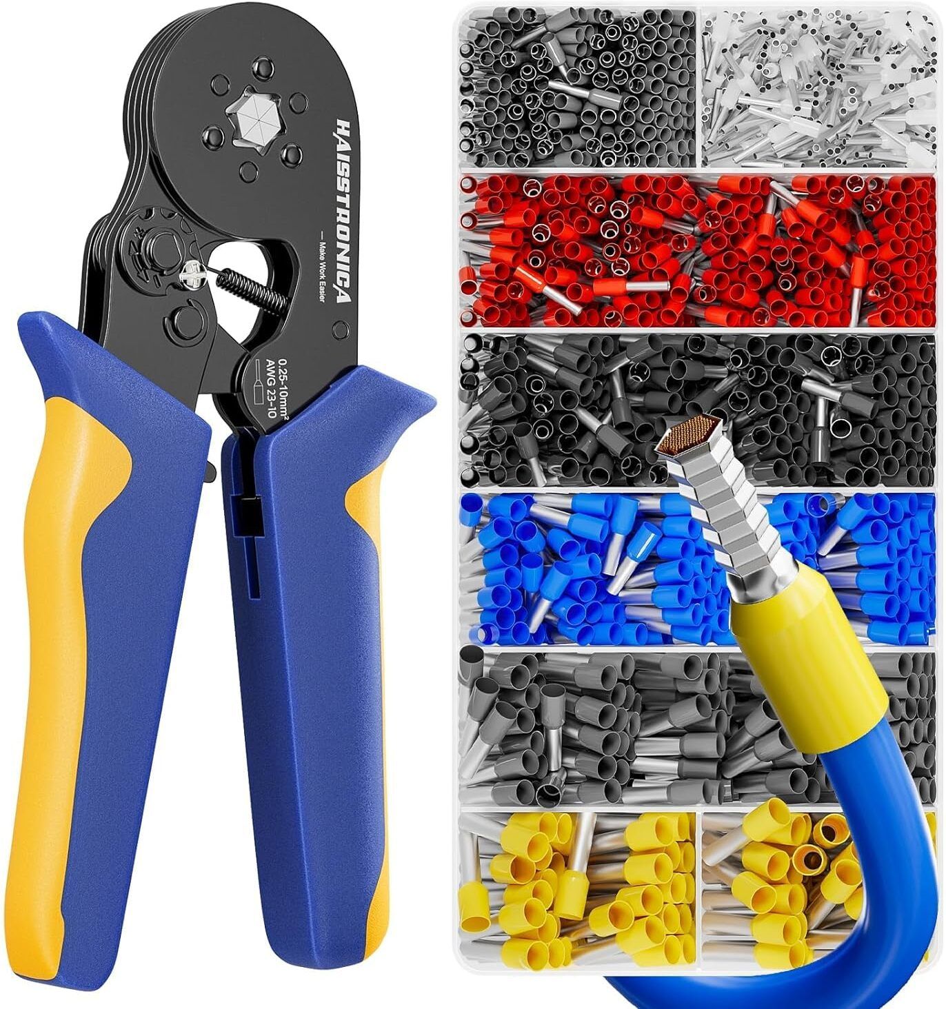 shopacker Crimping Tool Kit, Automatic Self-Adjusting Square Wire Crimper Plier Slip Joint Plier-picture-24