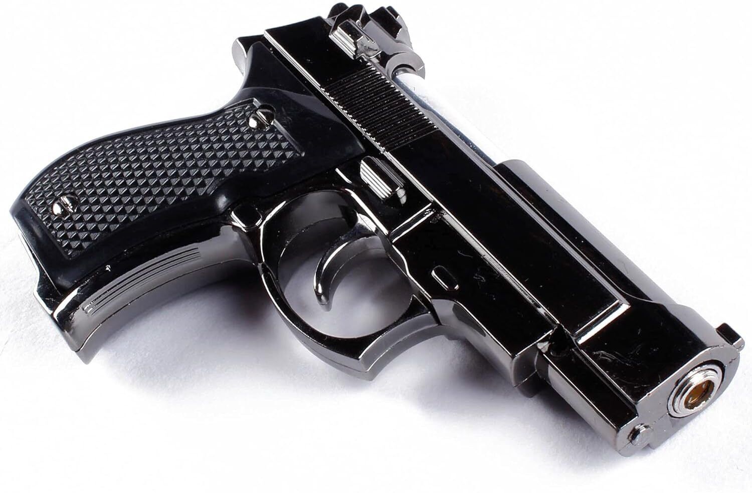 Pistol Gun Shaped Cigarette Lighter Plastic Gun Shaped Jetflame Windproof Cigratte Lighter, Black myfirstdot Pocket Lighter-image-12