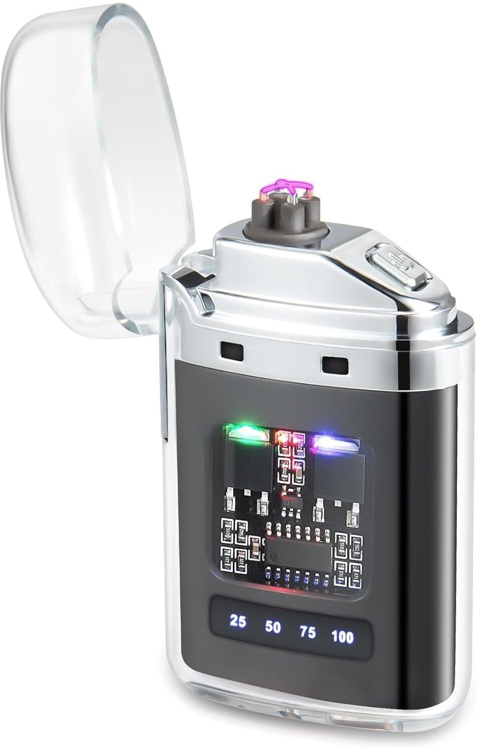 Dherik Tradworld Stylish Dual Arc Electric Lighter - Unique Transparent F Windproof Cigarette Lighter, Rechargeable with USB A1 Cigarette Lighter-image-13