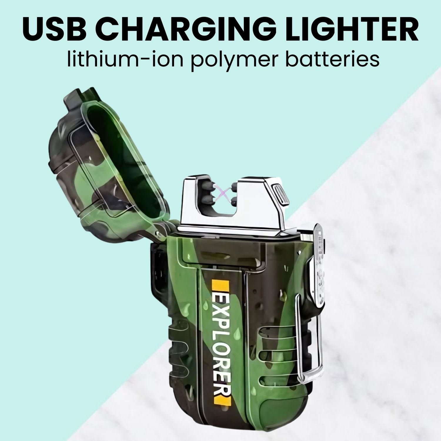 clairbell Explorer USB (Cigaratte Lighter)Windproof Flameless ARC Rechargeable LighterY322 Explorer USB (Cigaratte Lighter)Windproof Flameless ARC Rechargeable LighterY322 Pocket Lighter-picture-29