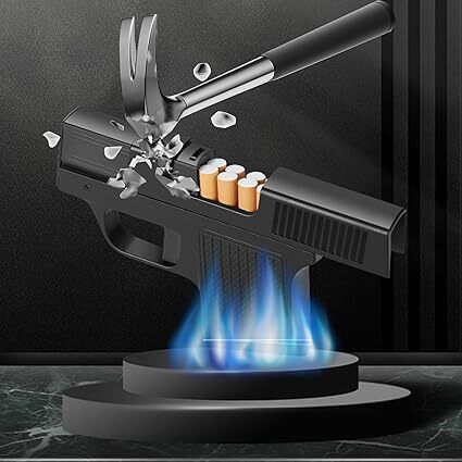 khan saar JD-YH098 Butane Torch Lighter, Gun Shape Pipe Jet Lighter Refillable Pocket Lighter-picture-18