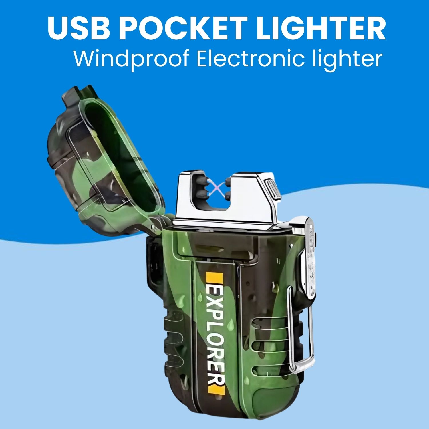 clairbell Explorer USB (Cigaratte Lighter)Windproof Flameless ARC Rechargeable LighterT351 Explorer USB (Cigaratte Lighter)Windproof Flameless ARC Rechargeable LighterT351 Pocket Lighter-picture-49