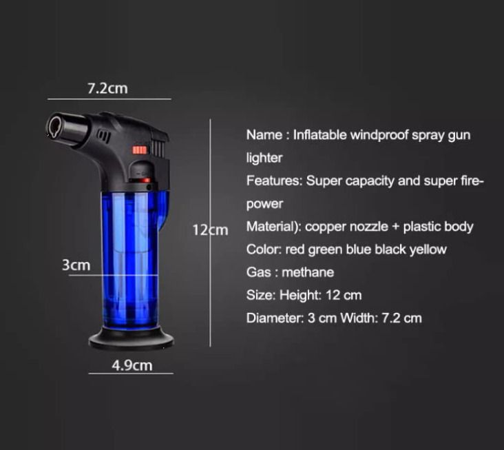 edust ™ Windproof Cigarette Jet Flame Blow Gun Thrower Torch Barbeque Lighter Lighting Fireworks, Hookah Coal, Cigars, Melting Glass tubing Pocket Lighter-picture-43
