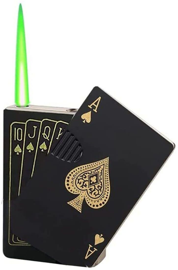 Ikka Print Windproof Card Lighter Jet Flame Stylish Cigarette Pocket Lighter