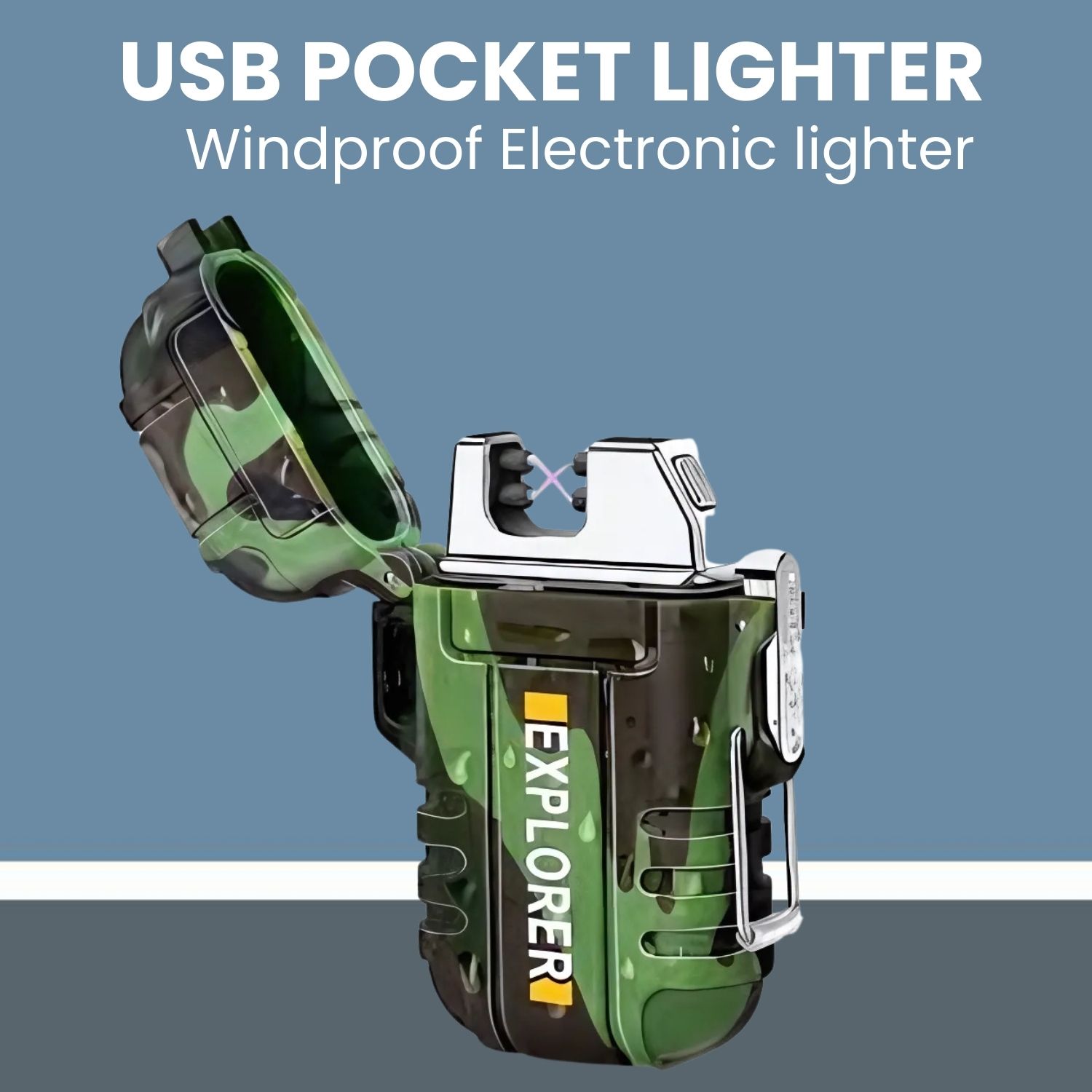 frony Explorer USB (Cigaratte Lighter)Windproof Flameless ARC Rechargeable LighterC491 Explorer USB (Cigaratte Lighter)Windproof Flameless ARC Rechargeable LighterC491 Pocket Lighter-picture-29