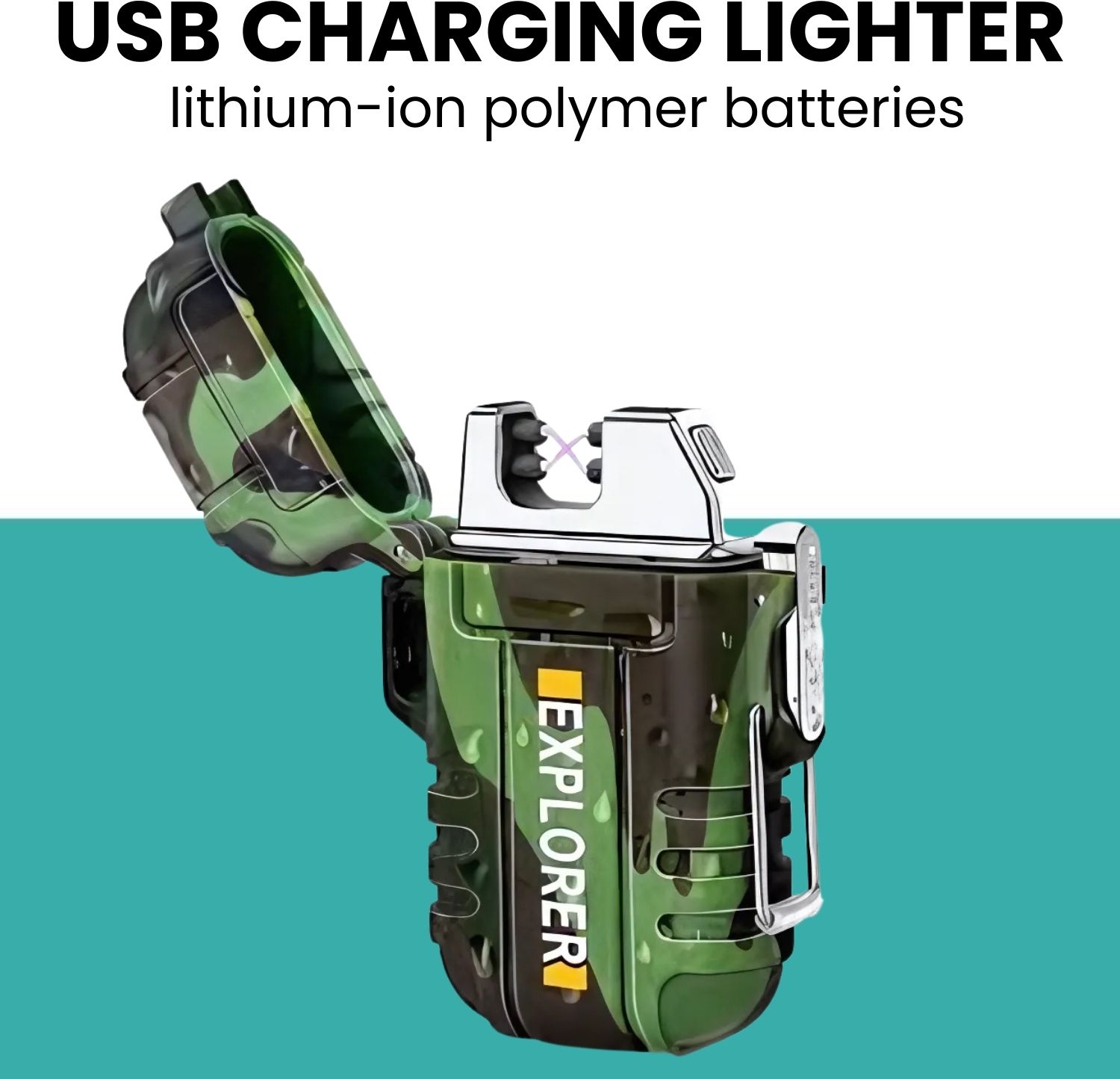 sacro Explorer USB (Cigaratte Lighter)Windproof Flameless ARC Rechargeable LighterQ423 Pocket Lighter-picture-41