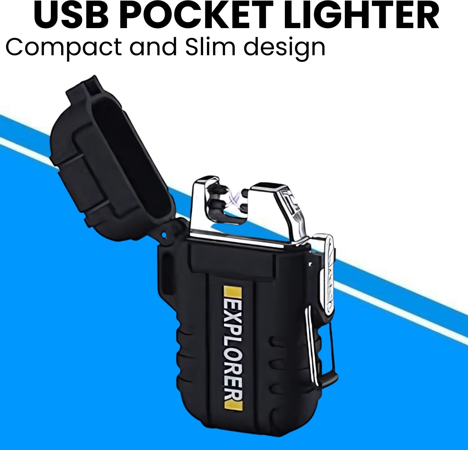 frony Explorer USB (Cigaratte Lighter)Windproof Flameless ARC Rechargeable LighterC483 Explorer USB (Cigaratte Lighter)Windproof Flameless ARC Rechargeable LighterC483 Pocket Lighter-picture-34
