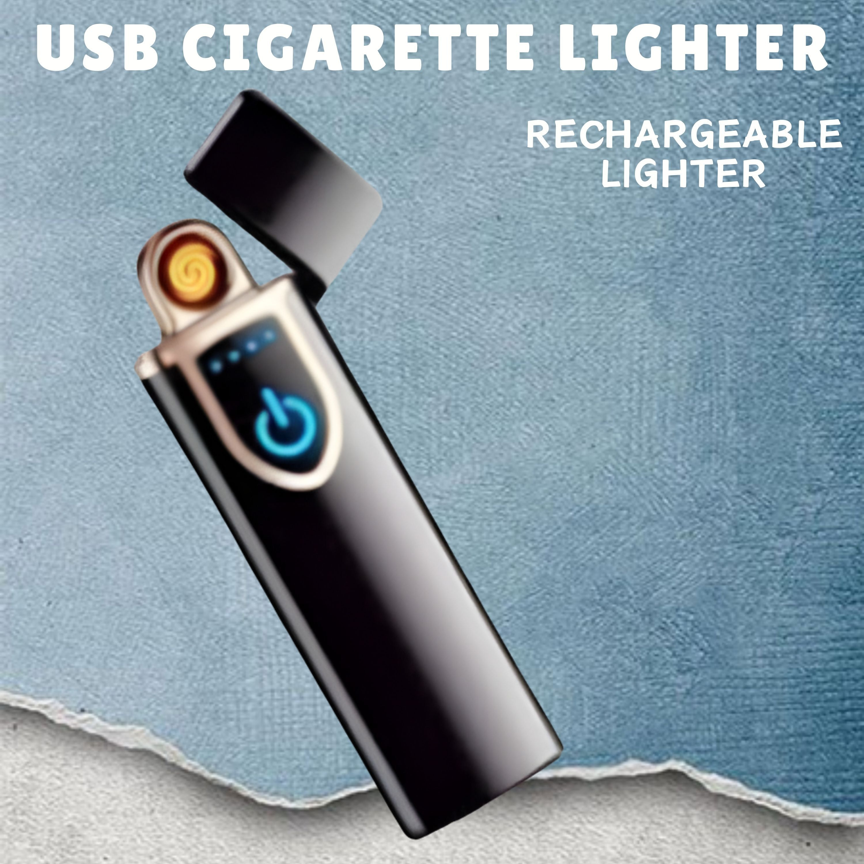 clairbell USB Cigarette Lighter for Smoking Windproof Slim Lighter with Fingerprint I325 USB Cigarette Lighter for Smoking Windproof Slim Lighter with Fingerprint I325 Pocket Lighter image 1