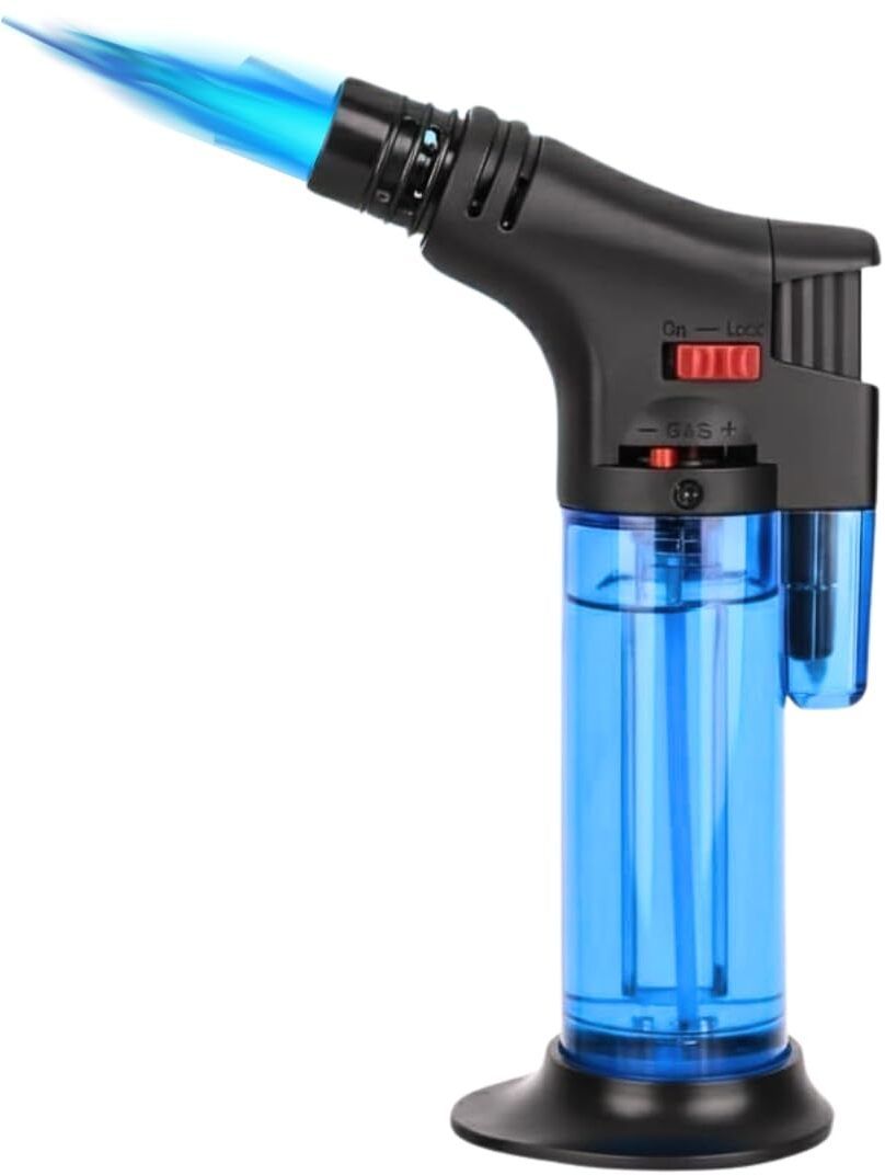 Blow Torch Fire Gun Jet Flame Refillable Butane Gas Lighter Windproof Resin art Barbeque Candle Bonfire Camping Lighter with Stand Flame Gun Pocket Lighter-image-29