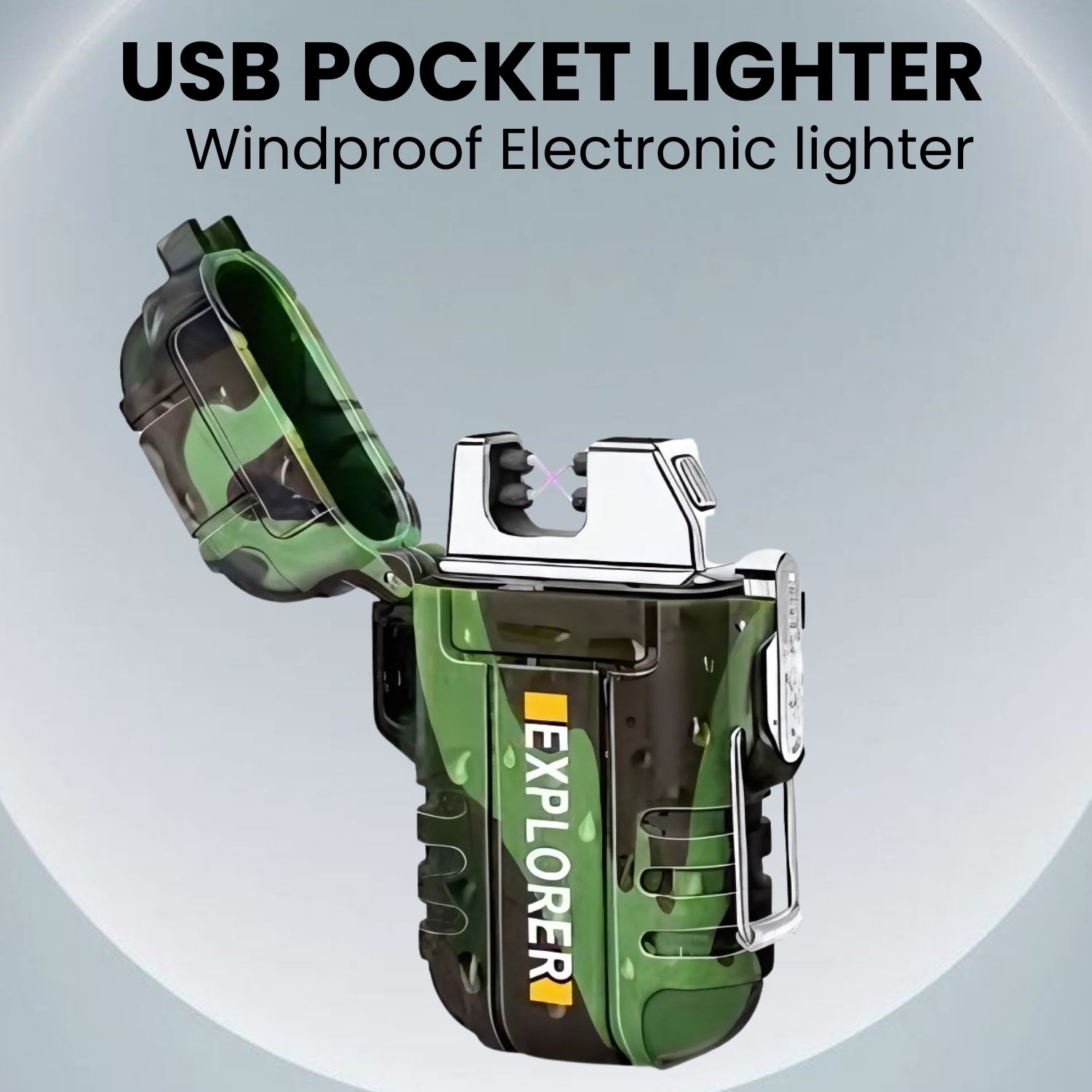 clairbell Explorer USB (Cigaratte Lighter)Windproof Flameless ARC Rechargeable LighterT299 Explorer USB (Cigaratte Lighter)Windproof Flameless ARC Rechargeable LighterT299 Pocket Lighter-picture-1