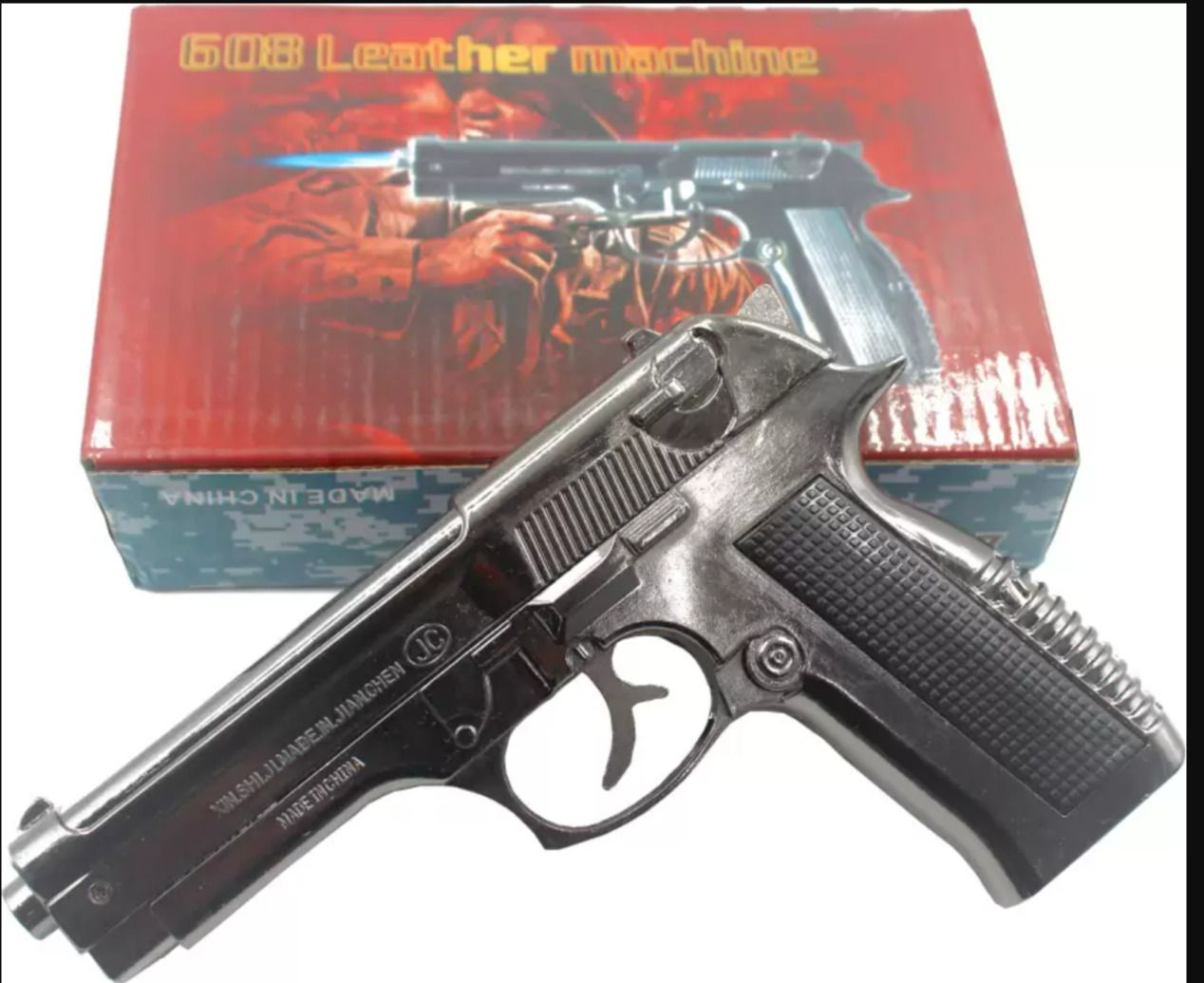 Gun Style 608 Machine Lighter With Pull Back System Iron Gas Lighter Pocket Lighter