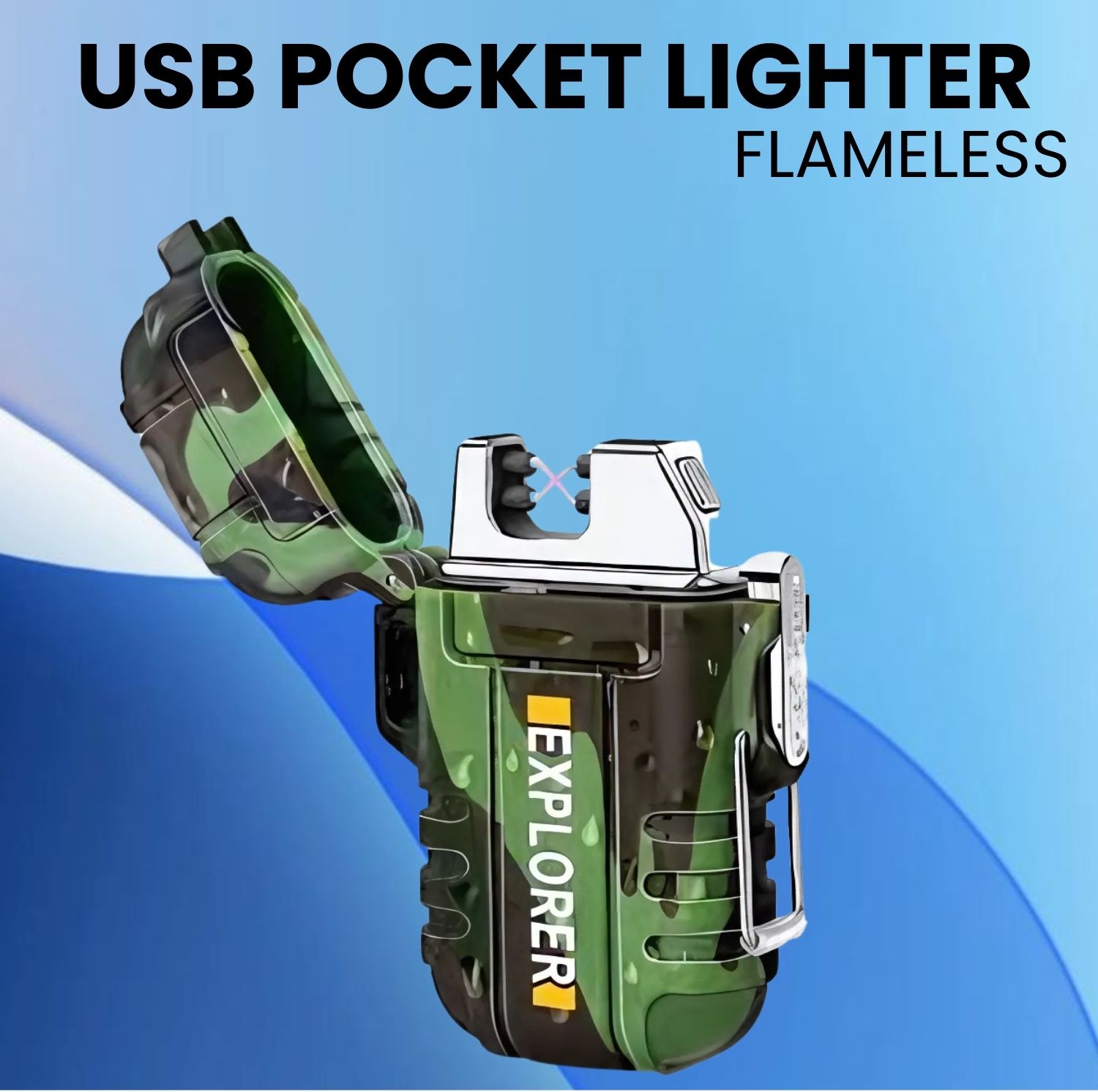 sacro Explorer USB (Cigaratte Lighter)Windproof Flameless ARC Rechargeable LighterW338 Explorer USB (Cigaratte Lighter)Windproof Flameless ARC Rechargeable LighterW338 Pocket Lighter-picture-43