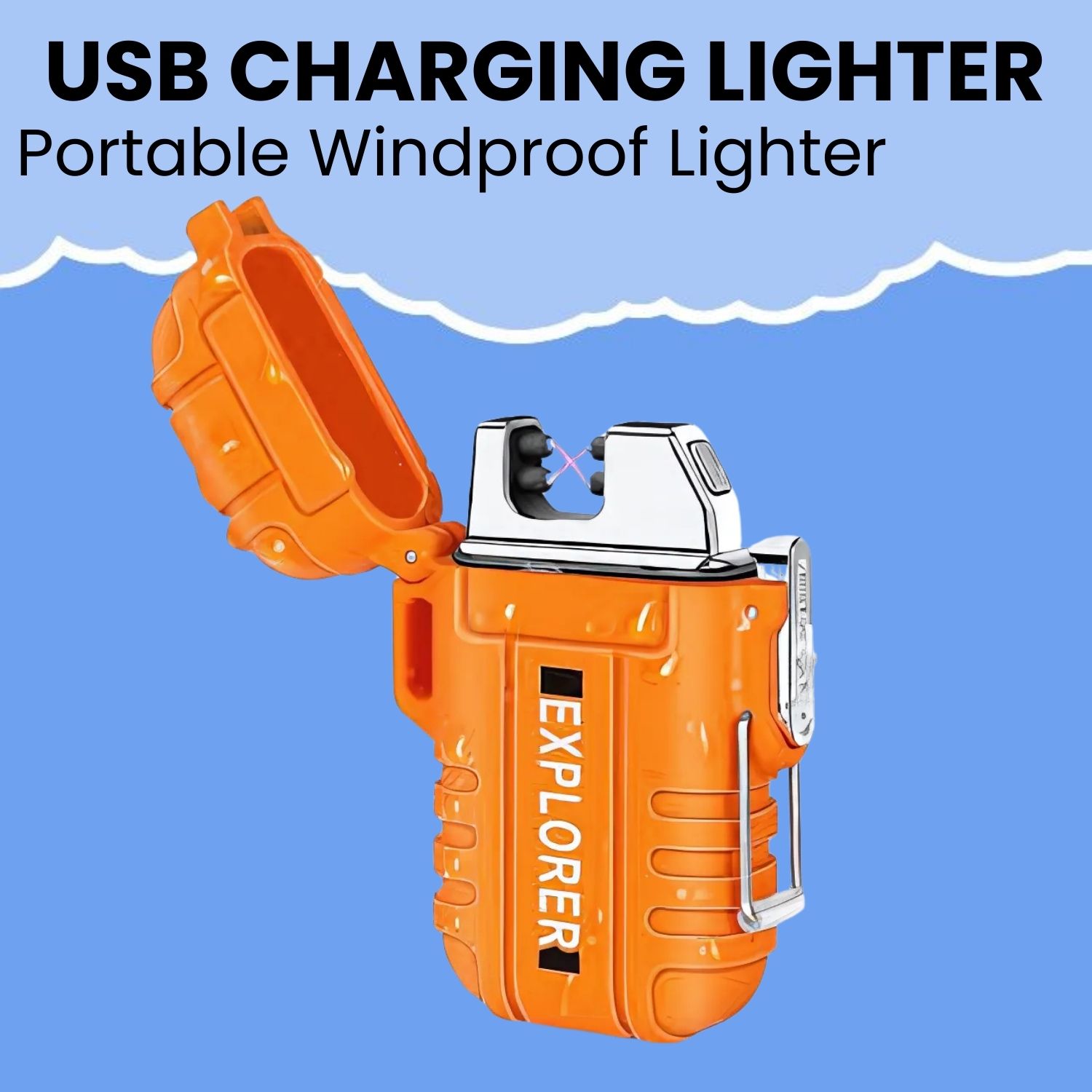 frony Explorer USB (Cigaratte Lighter)Windproof Flameless ARC Rechargeable LighterD392 Explorer USB (Cigaratte Lighter)Windproof Flameless ARC Rechargeable LighterD392 Pocket Lighter-picture-39