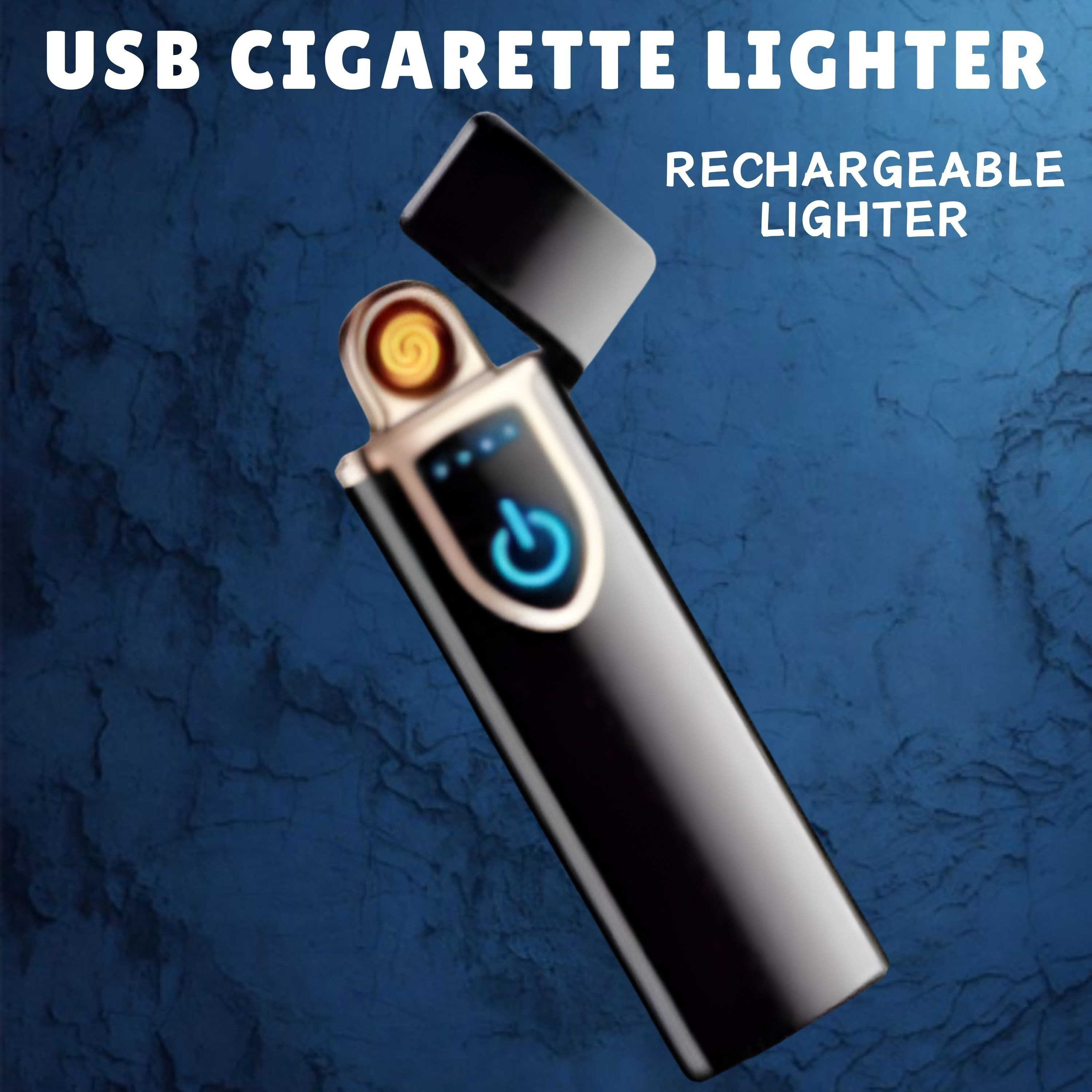 clairbell USB Cigarette Lighter for Smoking Windproof Slim Lighter with Fingerprint J212 USB Cigarette Lighter for Smoking Windproof Slim Lighter with Fingerprint J212 Pocket Lighter image 1