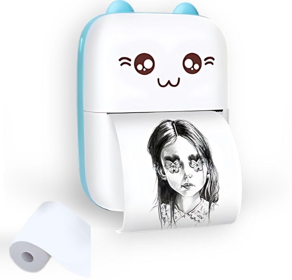 SIAJ Mini Portable Thermal Printer Bluetooth Pocket Printer for Kids and Adults 57mm Inkless Photo Label Printer for Notes Stickers Study Rechargeable Assorted-image-25