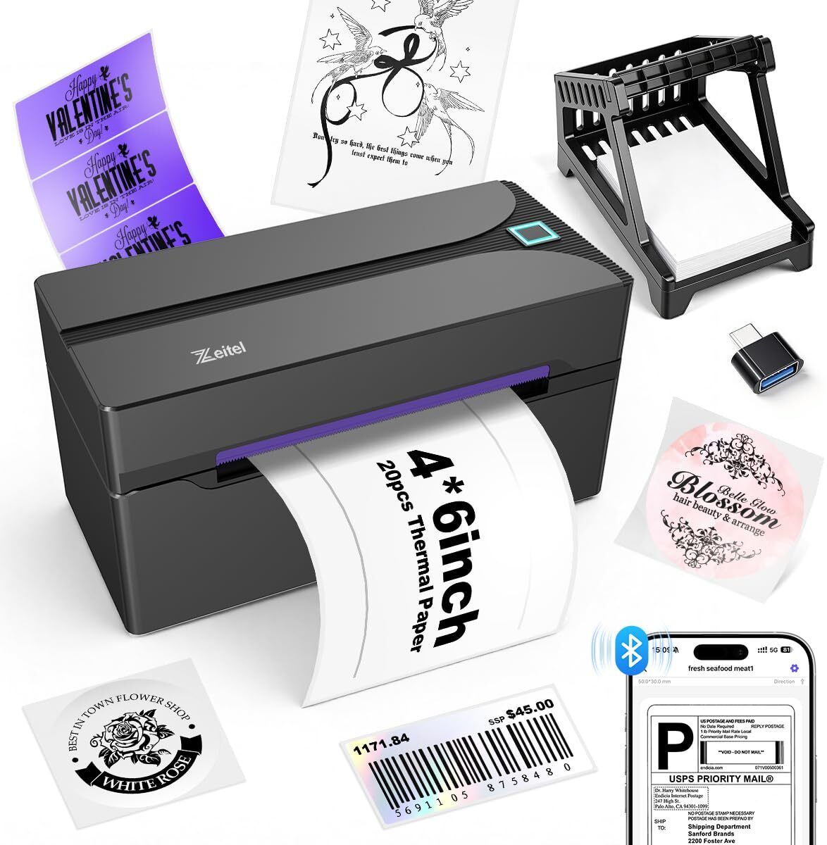 ELEPHANTBOAT Bluetooth Thermal Label Printer Thermal Label Printer-image-33