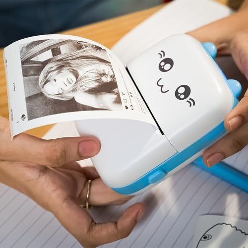 Premio Lusso Mini Thermal Printer | Portable Inkless Bluetooth Label Compact Thermal Printer [Blue]-image-13